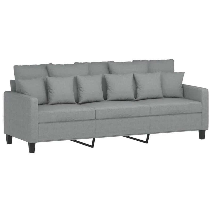 Ensemble de canapés 3 pcs coussins gris clair tissu - 4