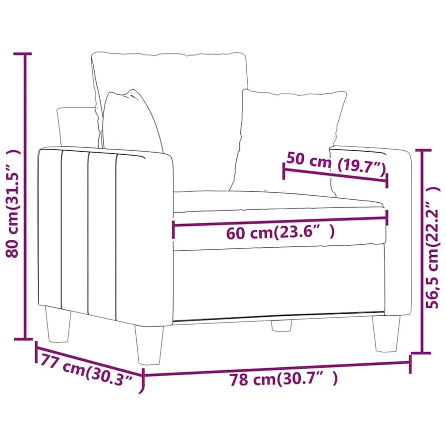Fauteuil Gris clair 60 cm Tissu - 9