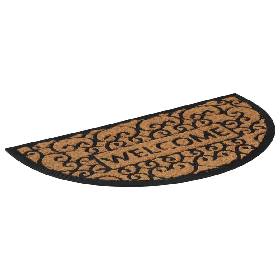 Tapis de porte demi-rond 45x75 cm caoutchouc et fibre de coco - 2