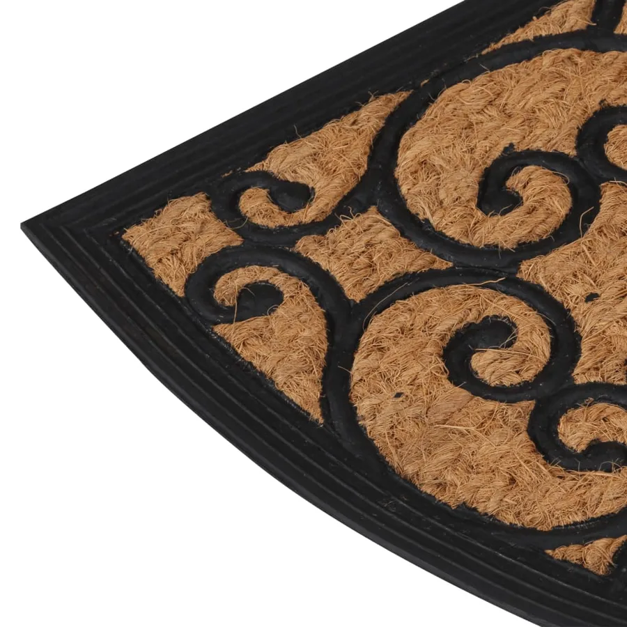 Tapis de porte demi-rond 45x75 cm caoutchouc et fibre de coco - 4