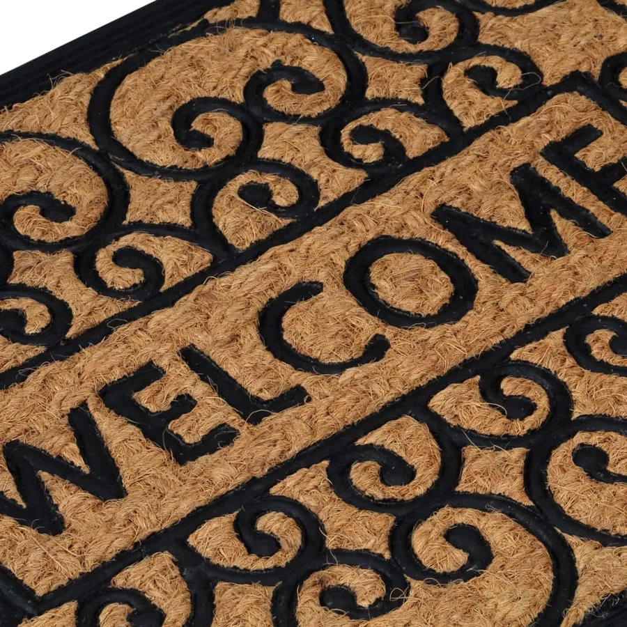 Tapis de porte demi-rond 45x75 cm caoutchouc et fibre de coco - 5
