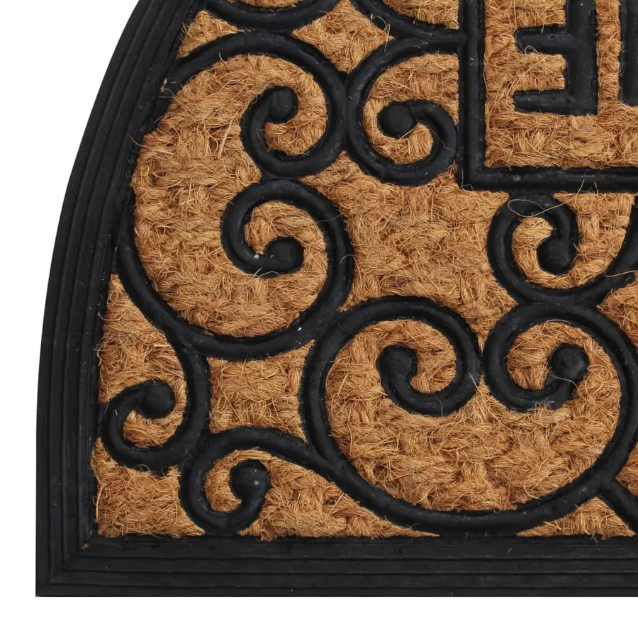 Tapis de porte demi-rond 45x75 cm caoutchouc et fibre de coco - 6