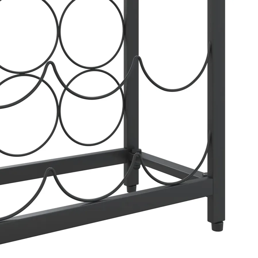 Casier à bouteilles de 57 bouteilles noir 34x18x200cm fer forgé - 6