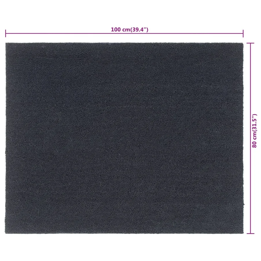 Tapis de porte gris foncé 80x100 cm fibre de coco touffeté - 6