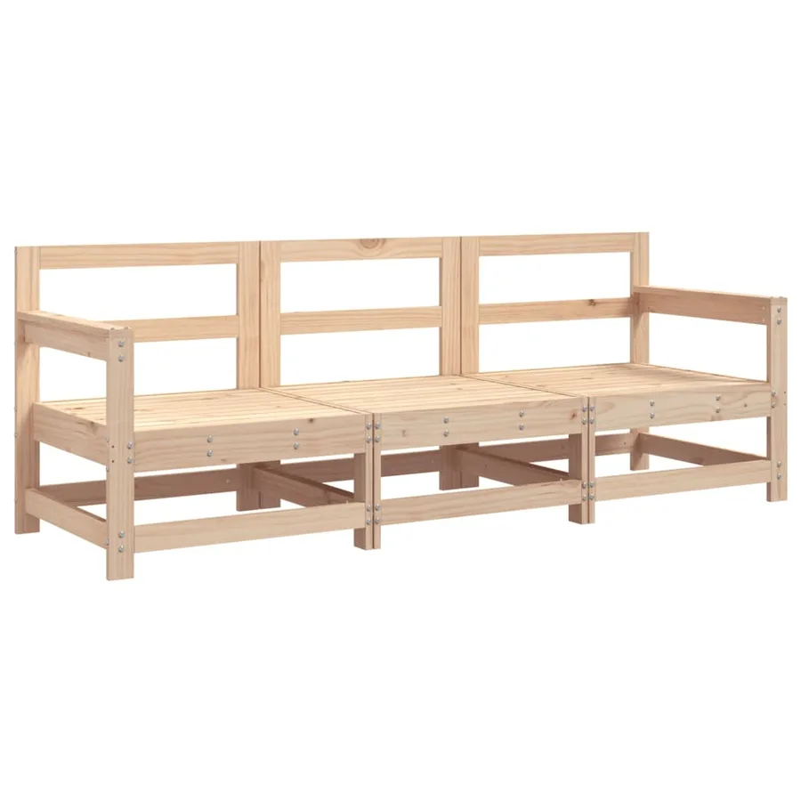 Salon de jardin 3 pcs bois massif de pin - 2