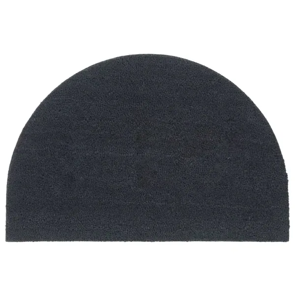 Tapis de porte gris foncé demi-rond 60x90 cm