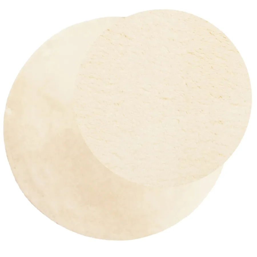 Tapis HUARTE à poils courts doux et lavable crème Ø 80 cm - 3