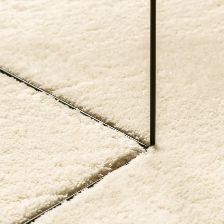 Tapis HUARTE à poils courts doux et lavable crème Ø 80 cm - 8