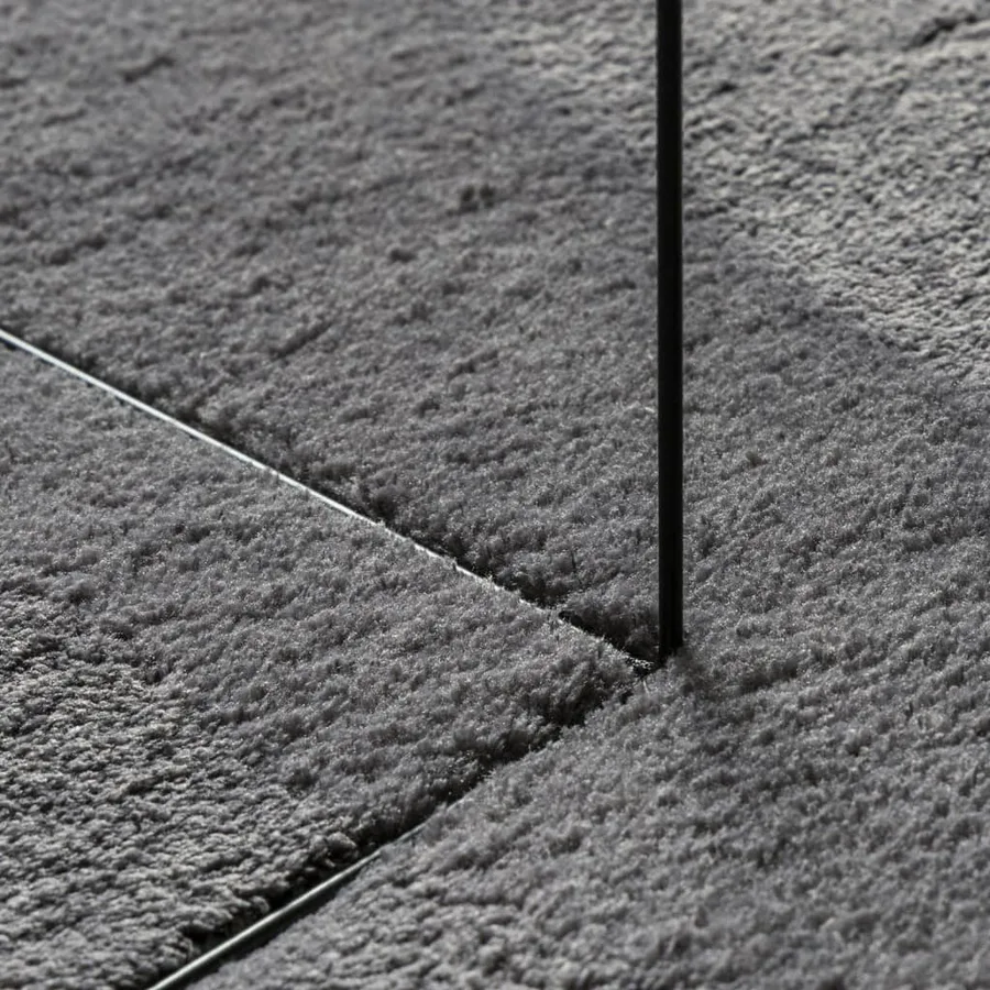 Tapis HUARTE à poils courts doux lavable anthracite 200x200 cm - 8