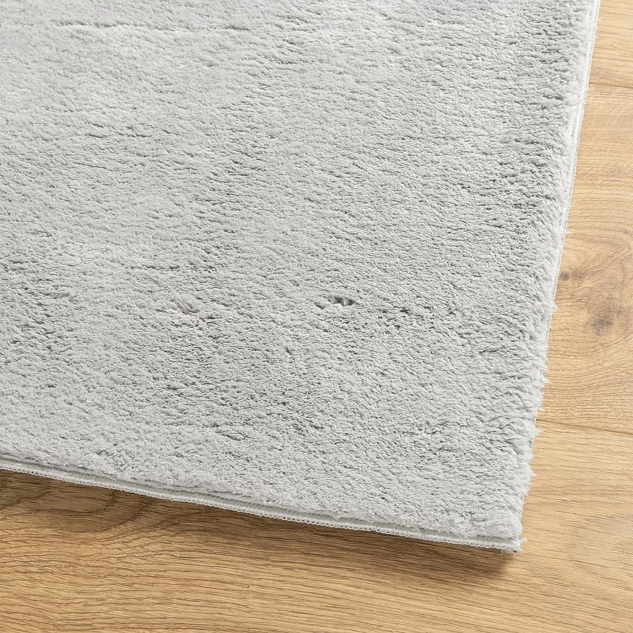 Tapis HUARTE à poils courts doux et lavable gris 160x160 cm - 4