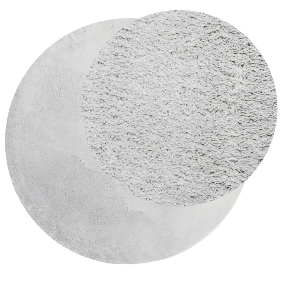 Tapis HUARTE à poils courts doux et lavable gris Ø 120 cm - 3