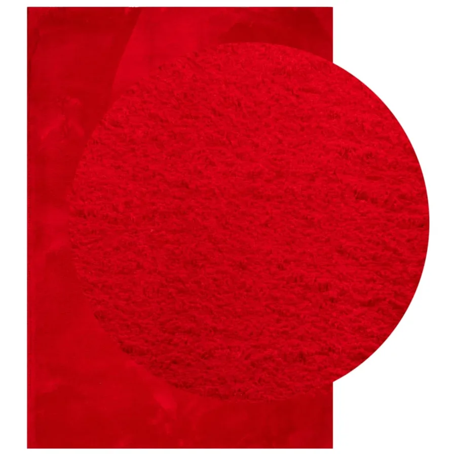 Tapis HUARTE à poils courts doux et lavable rouge 160x230 cm - 3