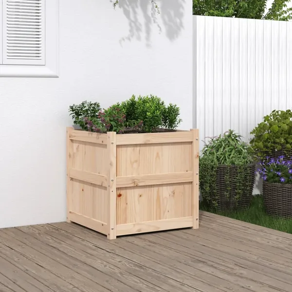 Jardinière d'extérieur 60x60x60 cm bois de pin massif