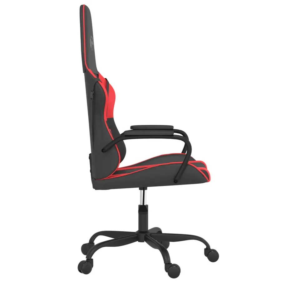 Chaise de jeu de massage Noir et rouge Similicuir - 4