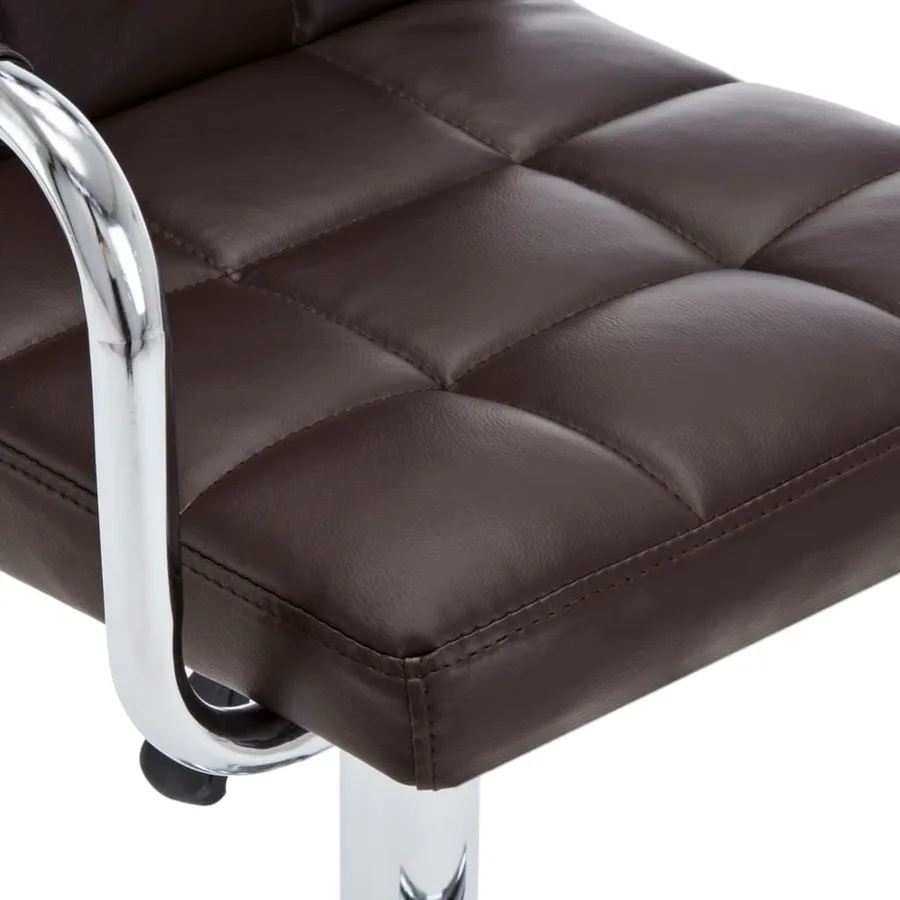 Tabourets de bar lot de 2 marron similicuir - 7