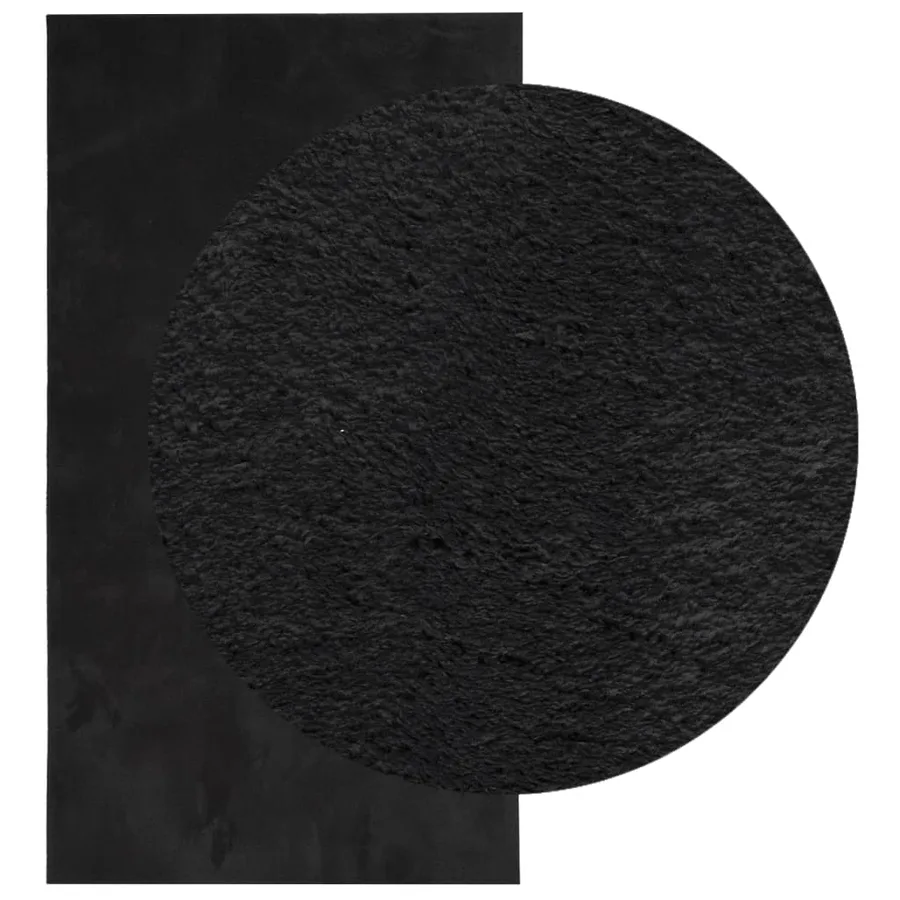 Tapis HUARTE à poils courts doux et lavable noir 60x110 cm - 3
