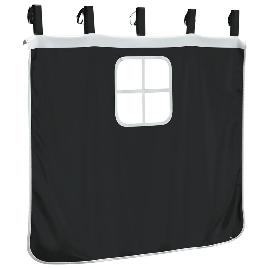 Rideaux pour lit mezzanine avec tunnel et tour blanc et noir - 12