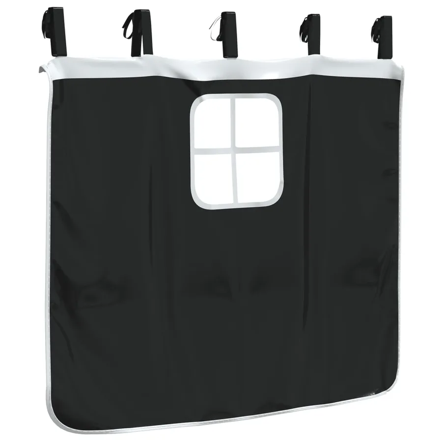 Rideaux pour lit mezzanine avec tunnel et tour blanc et noir - 13
