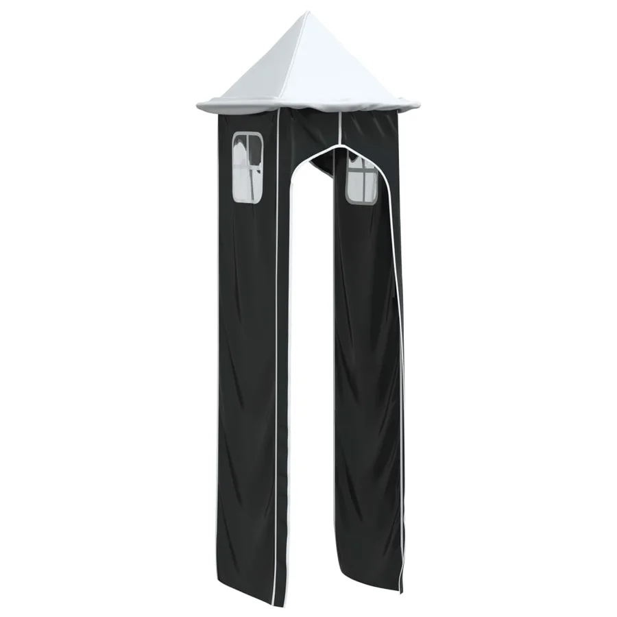 Rideaux pour lit mezzanine avec tunnel et tour blanc et noir - 17