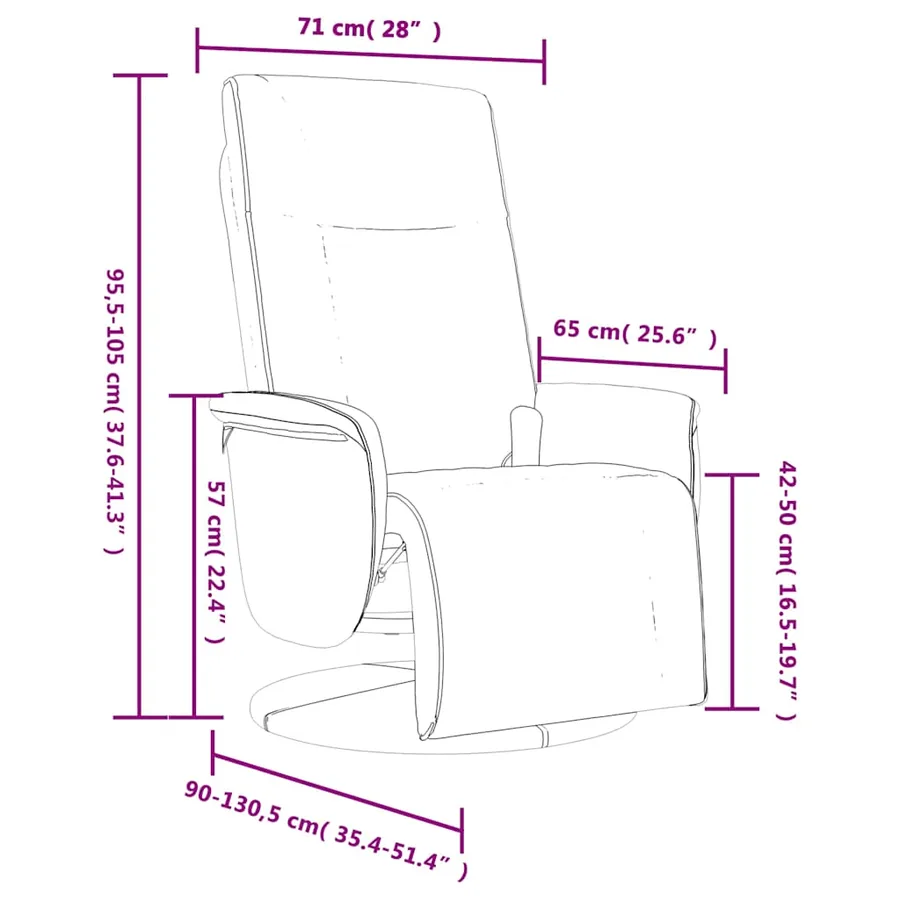 Fauteuil inclinable de massage repose-pieds gris similicuir - 11