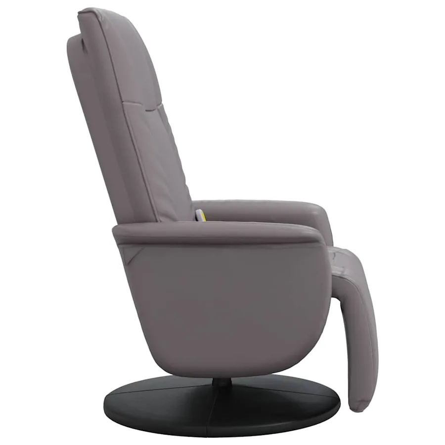 Fauteuil inclinable de massage repose-pieds gris similicuir - 5