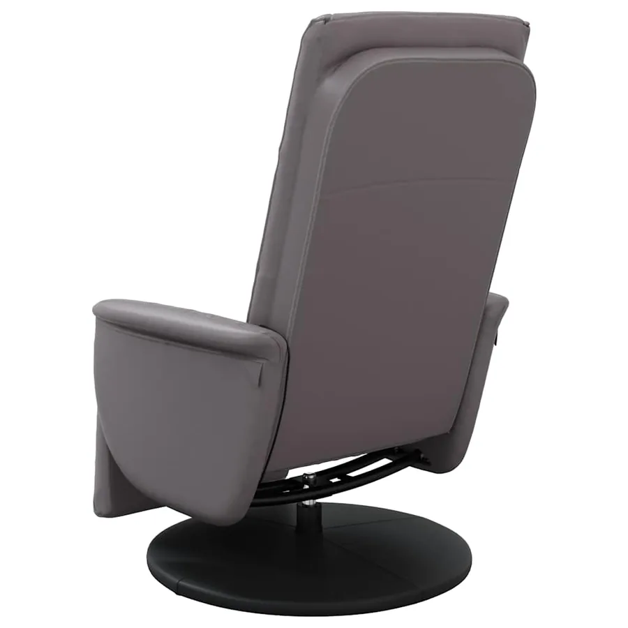Fauteuil inclinable de massage repose-pieds gris similicuir - 6