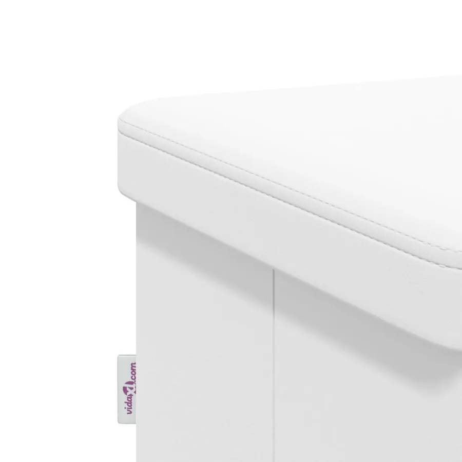 Banc de rangement pliable blanc PVC - 11