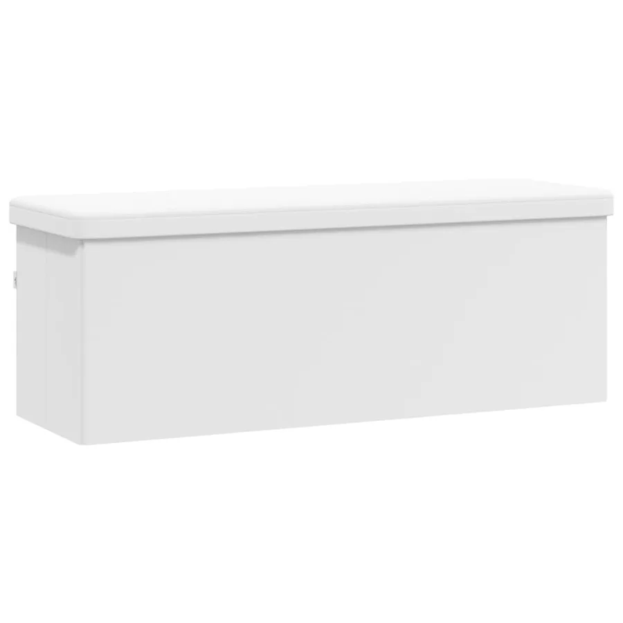 Banc de rangement pliable blanc PVC - 2