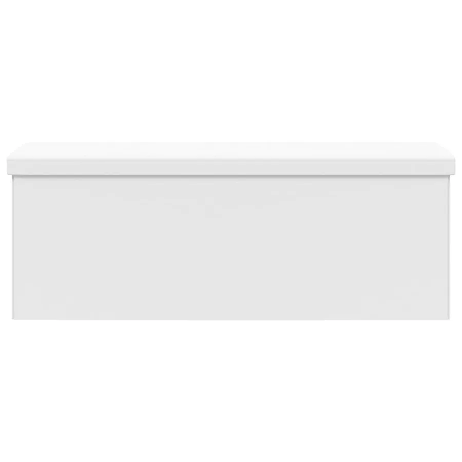 Banc de rangement pliable blanc PVC - 5
