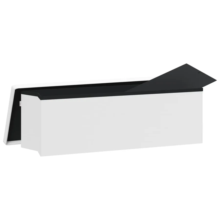 Banc de rangement pliable blanc PVC - 8