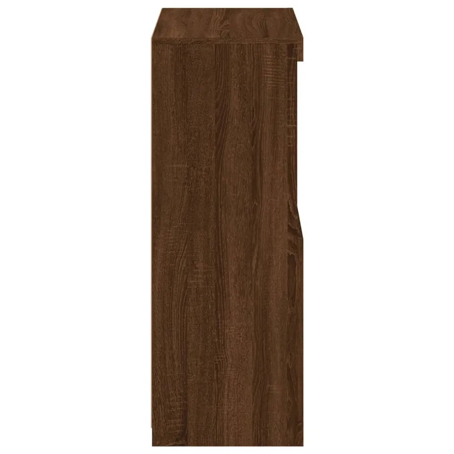 Armoire latérale avec lumières LED chêne marron bois ingénierie - 8