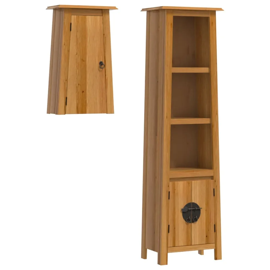 Ensemble de meubles de salle de bain 2 pcs bois de pin massif - 2