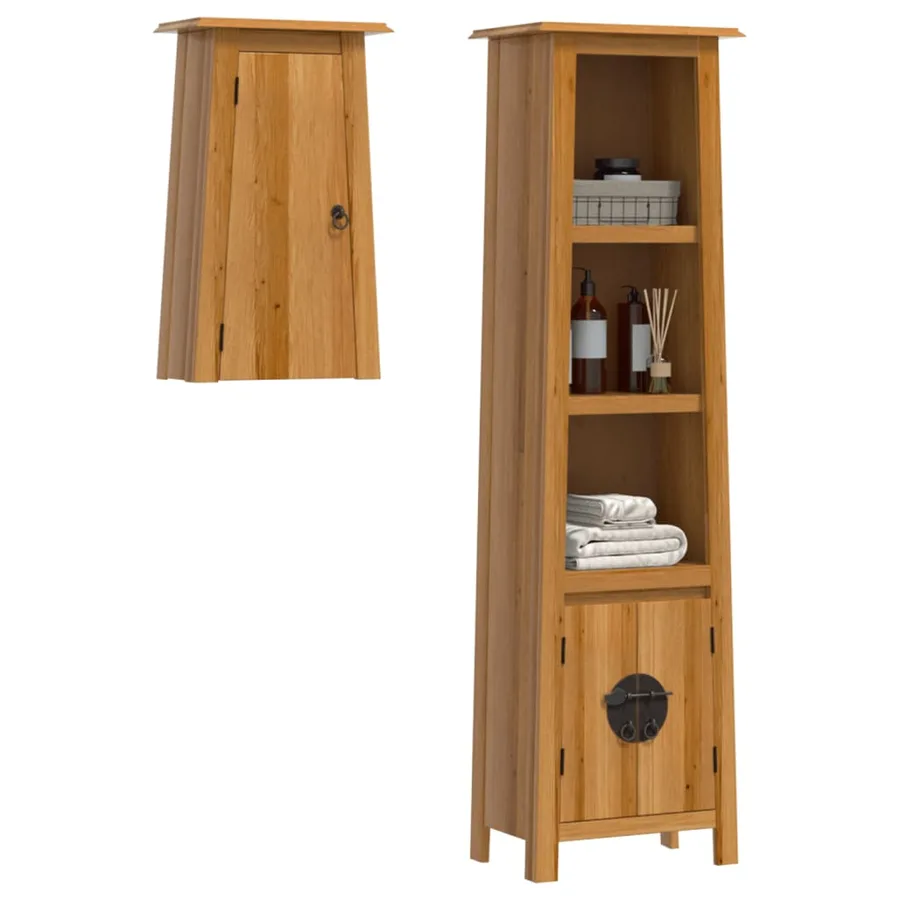 Ensemble de meubles de salle de bain 2 pcs bois de pin massif - 3