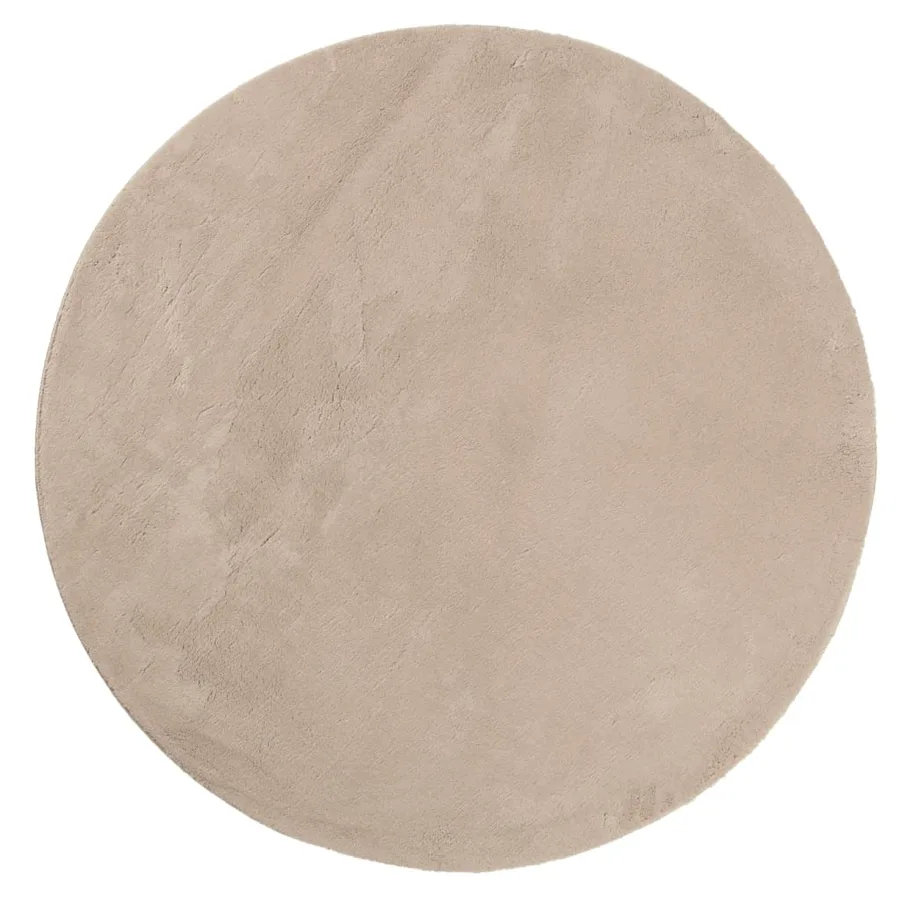 Tapis HUARTE à poils courts doux et lavable sable Ø 80 cm - 2
