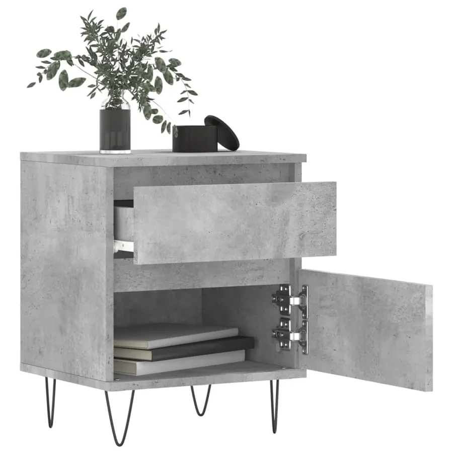 Tables de chevet 2 pcs gris béton 40x35x50 cm bois d’ingénierie - 10