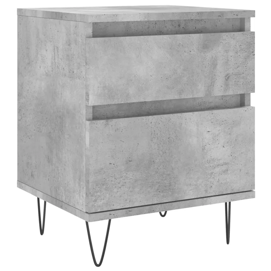 Tables de chevet 2 pcs gris béton 40x35x50 cm bois d’ingénierie - 3