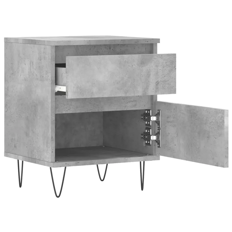 Tables de chevet 2 pcs gris béton 40x35x50 cm bois d’ingénierie - 5