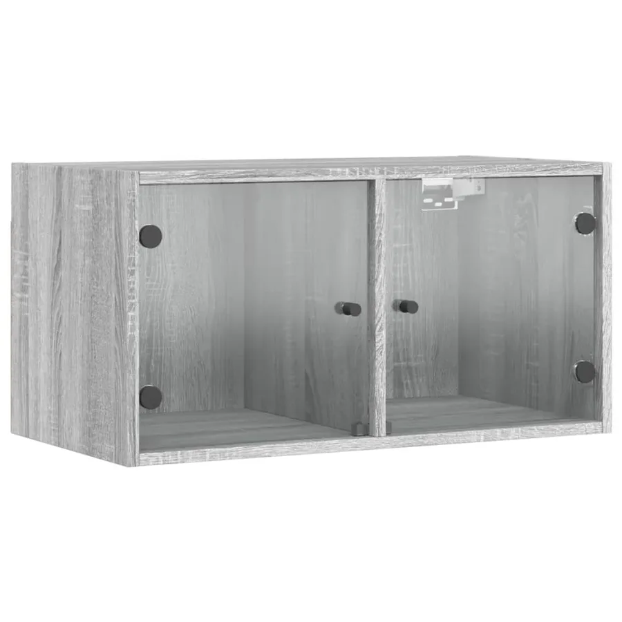 Armoire murale avec portes en verre sonoma gris 68,5x37x35 cm - 2