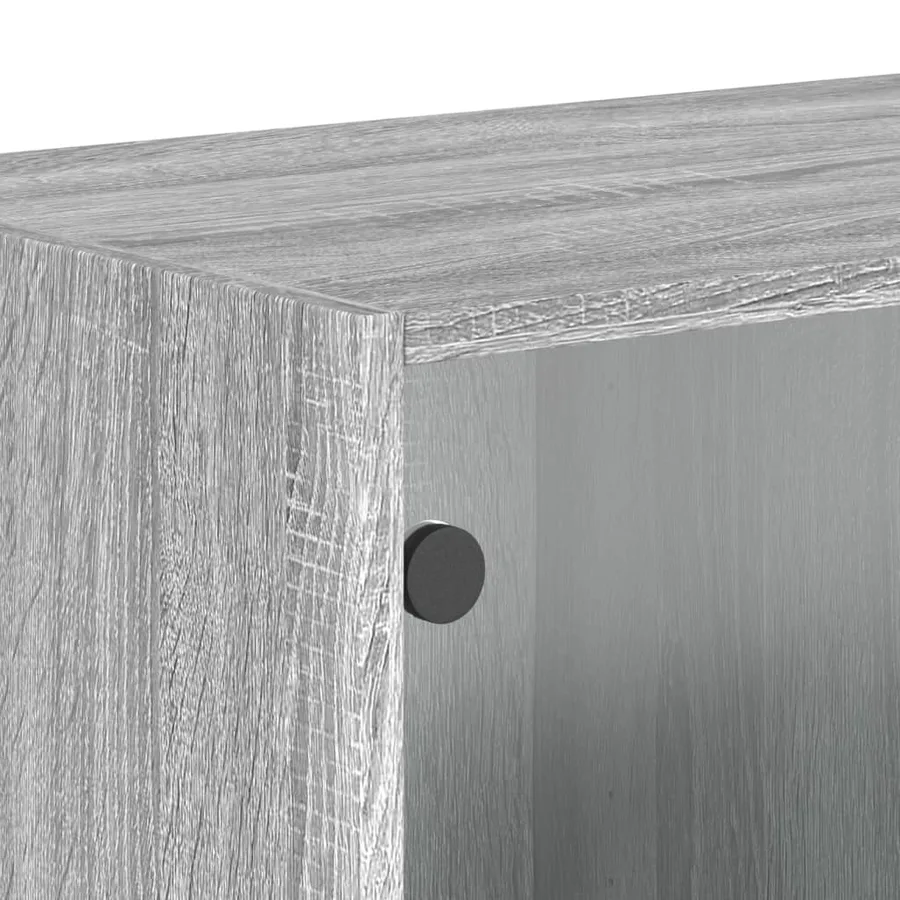 Armoire murale avec portes en verre sonoma gris 68,5x37x35 cm - 9