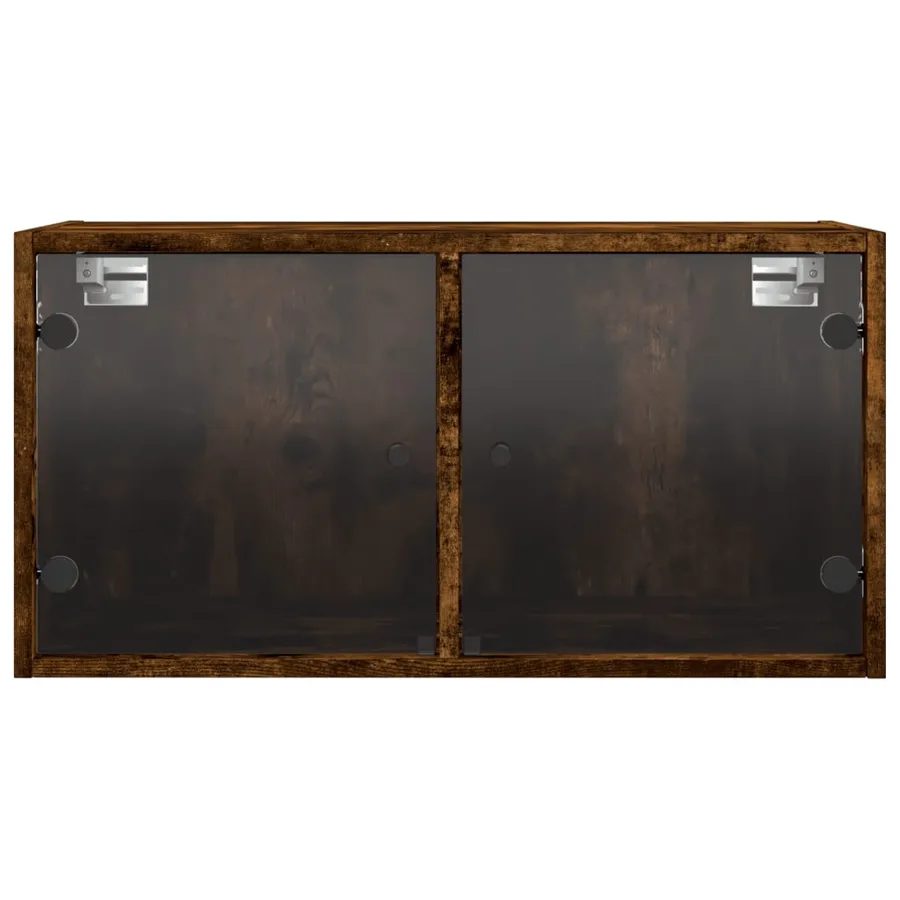 Armoire murale avec portes en verre chêne fumé 68,5x37x35 cm - 6
