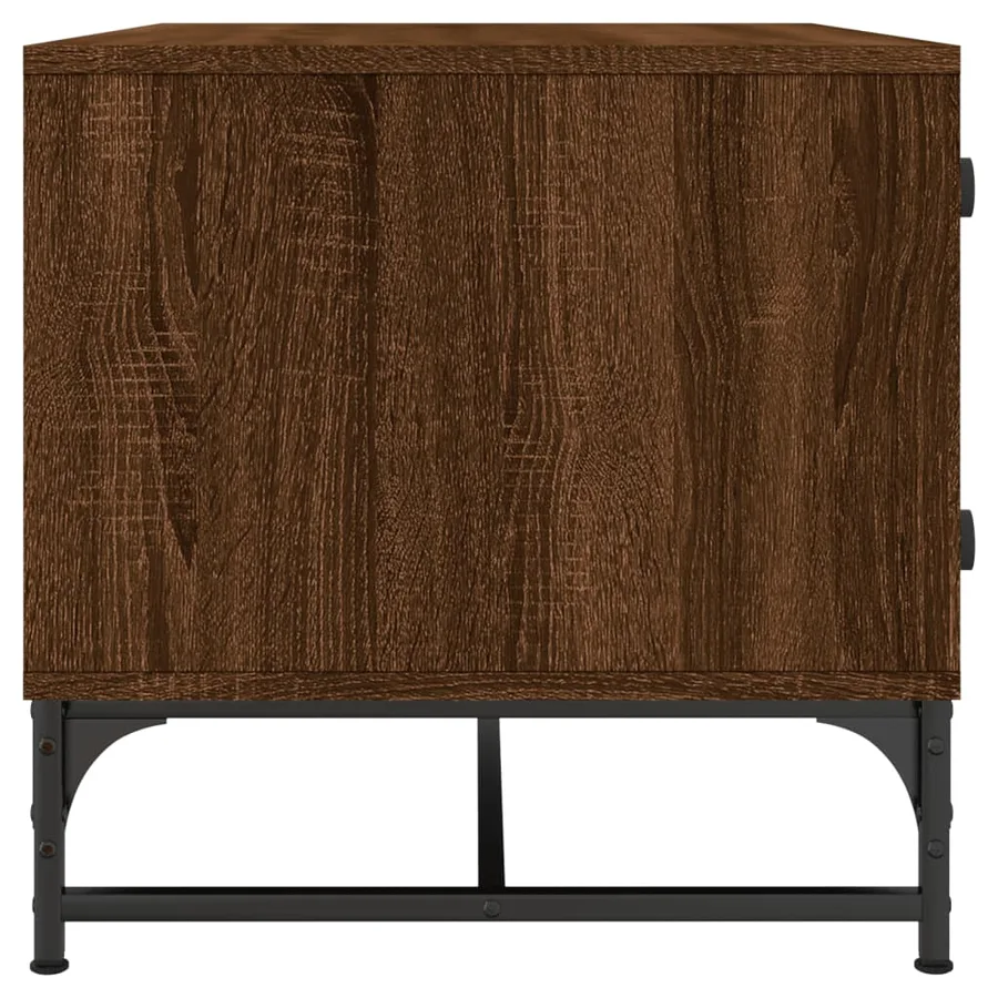 Table basse avec portes en verre chêne marron 68,5x50x50 cm - 6
