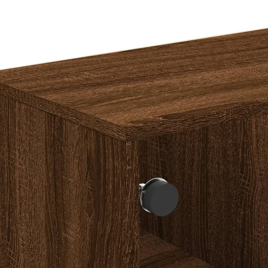 Table basse avec portes en verre chêne marron 68,5x50x50 cm - 8