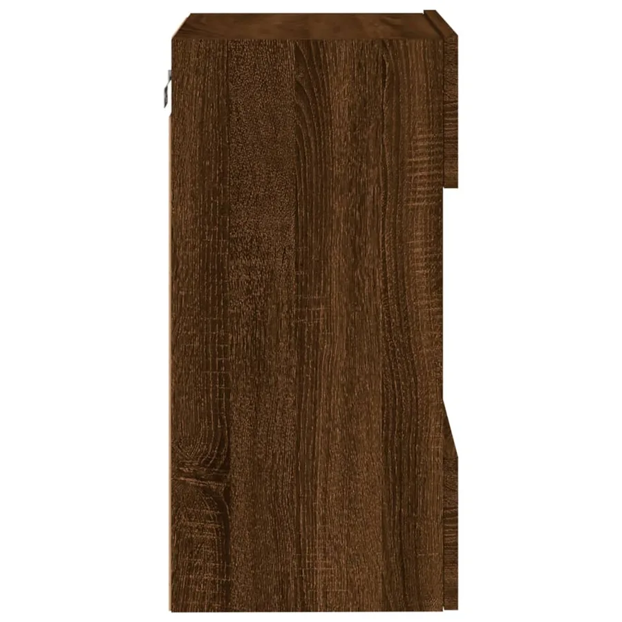 Meuble TV mural avec lumières LED chêne marron 40x30x60,5 cm - 8