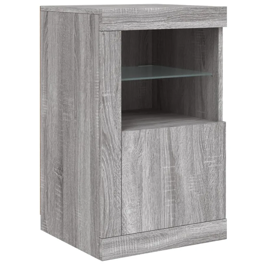 Armoires latérales et lumières LED 2 pcs sonoma gris - 6