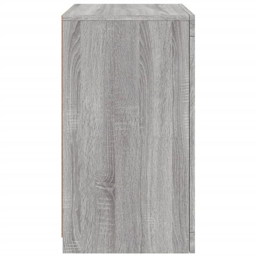 Armoires latérales et lumières LED 2 pcs sonoma gris - 9