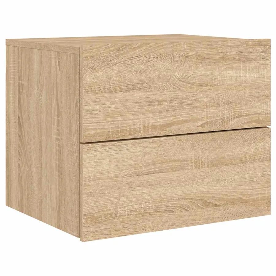Table de chevet murale avec lumières LED chêne sonoma - 3