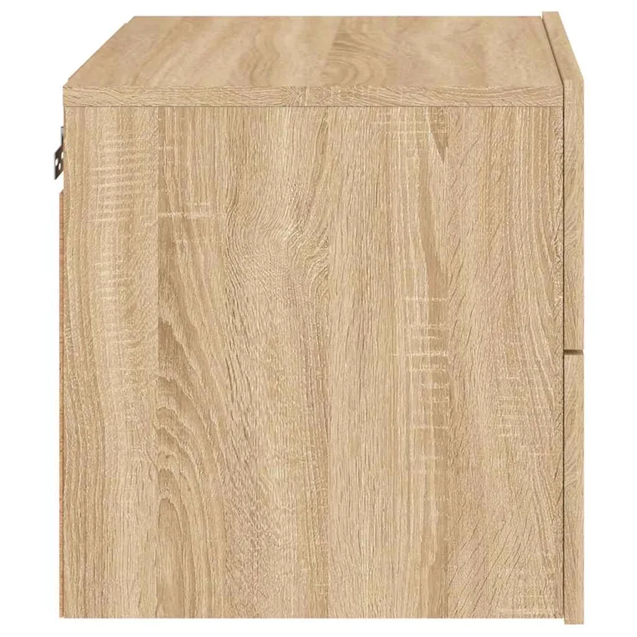 Table de chevet murale avec lumières LED chêne sonoma - 8