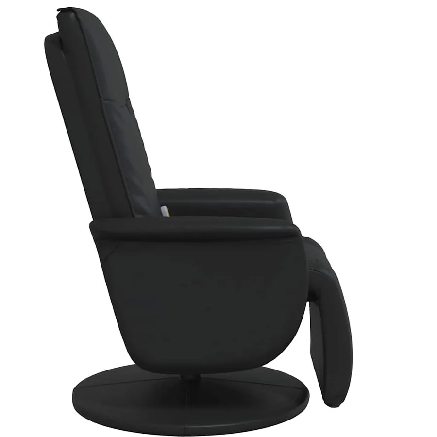 Fauteuil inclinable de massage repose-pieds noir similicuir - 5
