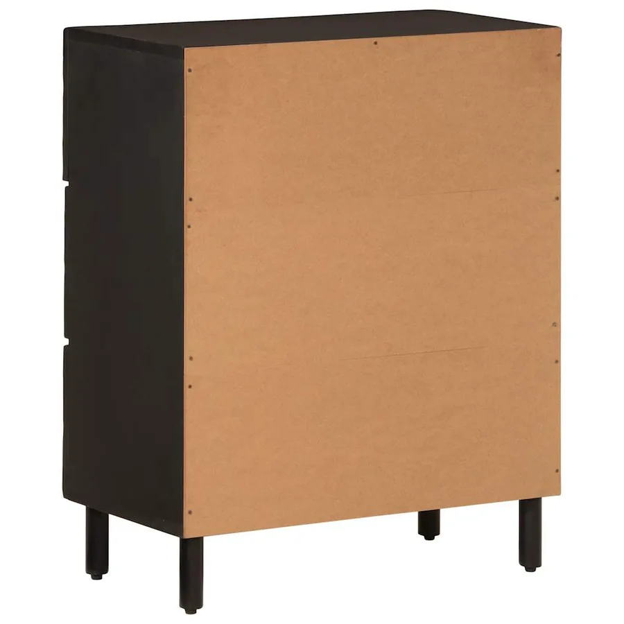 Armoires latérales 2pcs noir 60x33x75cm bois massif de manguier - 6