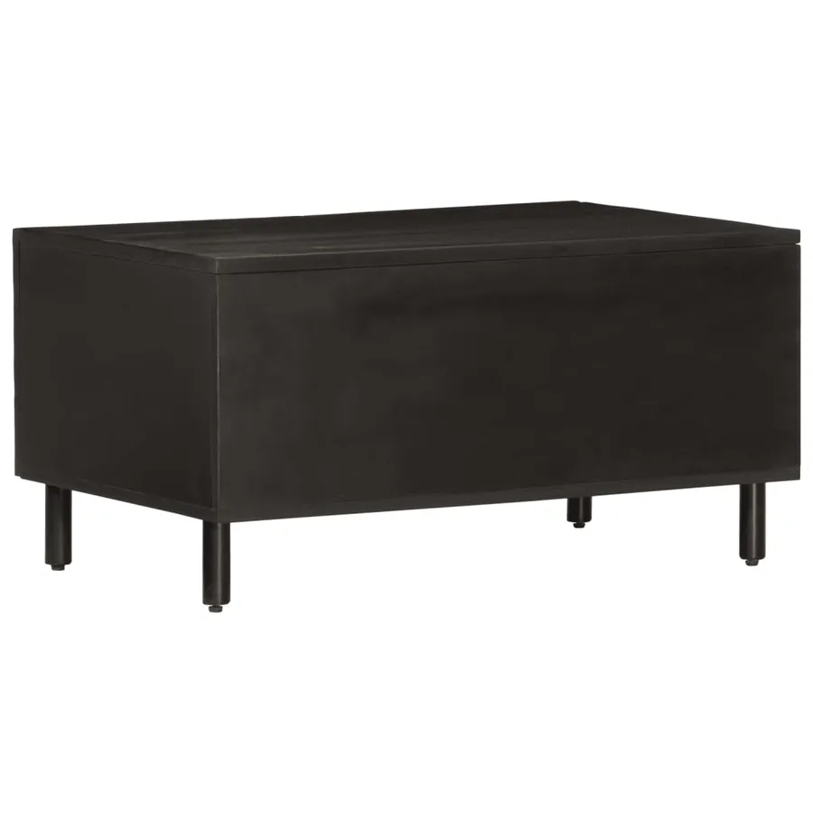 Table basse noir 80x50x40 cm bois massif de manguier - 5